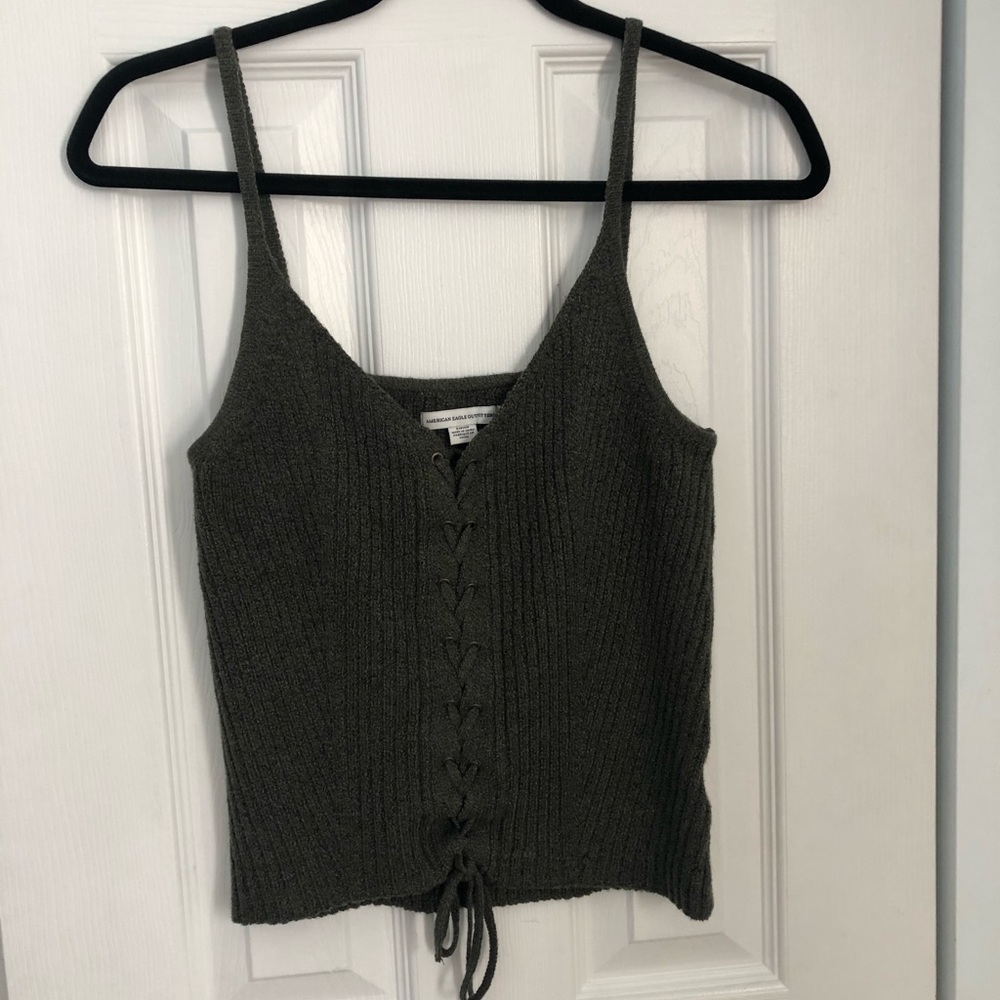 Dark Gray/Green American Eagle Outfitters Sweater Tank top